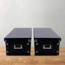 Snap-N-Store DVD Storage Box - 2 Pack - Durable 6 x 8.2 x 16.5 Inch Movie Organizers - Disc Holders with Lids to Store up to 52 DVD Cases - Black.
