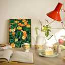 crmotu Vintage Framed Wall Art, Botanical Wall Art, Floral Wall Decor, Daisy Nature Decor Art Prints, Wildflower Landscape Rustic Canvas Paintings for Living Room Bedroom Kitchen Farmhouse 12x16in (Marigolds)