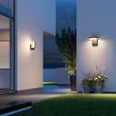 2-Pack Outdoor Rotatable Wall Lights 350 Adjustable Head Modern Porch Light LED Wall Sconce Black Exterior Wall Lights Modern Lights for House, 3000K