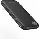 Powerbank Fast Charging Max 12V/4.5A, Ultra Slim Portable Charger USB C 10000mah, Travel Power Bank for iPhone 11 12 13 14 15 16 Samsung Android, DC Lightweight Battery Pack Phone Charger, Deep Black