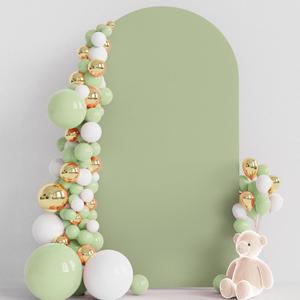 Wokceer 7.2FT Wedding Arch Cover Spandex Fitted Wedding Arch Stand Covers Round Top Sage Green Chiara Arch Cover for Birthday Party Ceremony Banquet Decoration