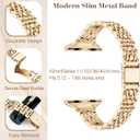 Melyis Slim Metal Band Fits Apple Watch Bands for Women 42mm(Series 11/10) 40mm 41mm 38mm, Dressy Stainless Steel iWatch Bands, Thin Band for Apple Watch Series 11 10 9 SE 8 7 6 5 4 3, Gold