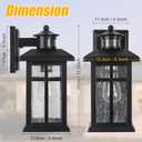 Motion Sensor Outdoor Wall Lights 2 Packs- Updated Dusk to Dawn Outdoor Lighting, Exterior Light Fixtures with E26 Sockets & Tempered Glass, Wall Mounted Black Waterproof Outdoor Lights for House