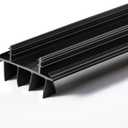 Pushglossy 1 Pcs Replacement Door Bottom with Vinyl Fins 36" Long 1 3/4" Wide Threshold Seal Bottom of Door Weatherstrip Kerf Weather Stripping for 7/8" Between Barbs (Black)