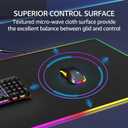 KTRIO RGB Large Gaming Mouse Pad Desk Mat, Superior Micro-Weave Cloth, Non-Slip Rubber Base, Stitched Edges, Water-Resistant, for Gamer, Office & Home, 35.4 x 15.7 in, 31.5l X 15.7w Inches