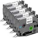 Replace for Brother Label Maker Tape 12mm 0.47 Laminated Black on White TZe-231 TZe231 TZ Tape, PTouch Compatible with Brother P Touch D210 D220 H110 D600 D400 1750 2030 Label Maker Refills, 5X