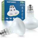 2 x Reptile Heat Lamp Bulbs 75W E26 - UVA Basking Spot Light for Reptiles - Simulated Sunlight for Bearded Dragon, Lizard, Tortoise, chickss and More | 2 Pack