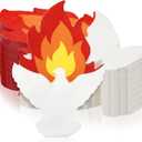 Gueevin 100 Pcs Pentecost Flame Napkins 6.3 Inch Fire Napkins Party Supplies Flame Napkin Disposable Paper Fire and Dove Napkin Paper for Pentecost Holy Spirit Christian Holiday Birthday Party Supply
