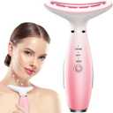 7-in-1 LED Light Beauty Device for Face and Neck Pink