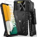 Case for Samsung Galaxy A13 5G: Military Grade Drop Proof Protection Rugged Protective A13 5G/4G Phone Cover with Belt Clip Holster Kickstand & Slide - Shockproof TPU Matte Textured Bumper - Black
