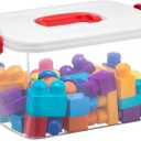 Tribello Clear Plastic Storage Bins with Lids and Handle Stackable Storage Bins, 9 Quarts