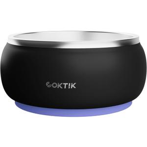 COKTIK Dog Bowl, Insulated Stainless Steel Food Bowls for Dogs & Cats, Non-Slip Dog Bowls Water Bowl Large Breed, Easy to Clean, Durable and Dishwasher Safe (64oz, Black)