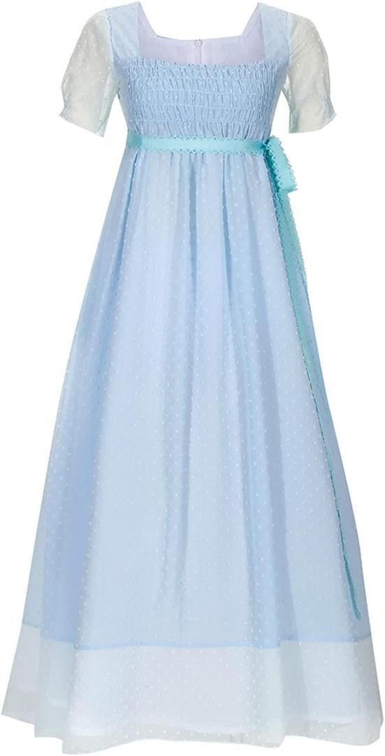 Yejue Royal Colonial Girl Child Princess Costume Hamilton Show Cosplay Medieval Victorian Stage Dress Size: Large
