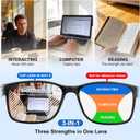 SKYOAK 2 Pack Ultralight Progressive Multifocus Reading Glasses for Men, Executive TR90 Computer Readers Spring Hinge Blue Light Blocking, Near-Mid Vision Multifocal Eyeglasses UV400 Protection, +1.5