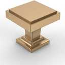 Asidrama 10 Pack Champagne Bronze Kitchen Cabinet Knobs - Square Brushed Brass Dresser Knobs for Dresser Drawers