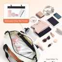 Weekender Bags for Women, Stylish Travel Duffel Bag with Removable Waterproof Pouch & Adjustable Strap, Cabin Bags 40x20x25, 20L Underseat Holdall Travel Bag-Cinnamon Tricolo