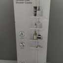 4 Tier Tension Pole Shower Caddy Plastic Corner Pole Adjustable Shelves 5-8ft White