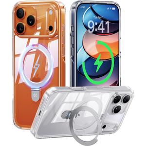 CASEKOO Ultra Magnetic Stand for iPhone 17 Pro Max Case Clear [Compatible with MagSafe] [16FT Military-Grade Protection] Transparent Slim Phone Ring 17 Pro Max Phone Cover 6.9 inch, Clear