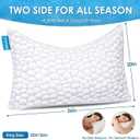 Side Sleeper Pillow for Adults, King Size Cooling Pillow for Neck and Shoulder Pain Relief, Adjustable Firm Soft Shredded Memory Foam Pillows for Side Back Stomach Sleepers, Bed Pillows for Sleeping