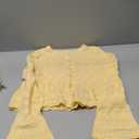 FAIRY SEASON Women's Cropped Cardigan Sweater Bell Long Sleeve Lightweight Crochet Button Down Knit Bolero Shrugs for Dresses (Medium)