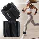 INDEPANDIA Adjustable Ankle & Wrist Weights for Women & Men, Set of 2 (2lb Each), Silicone Weighted Bangles for Arm, Leg, Hand – Walking, Fitness, Yoga, Pilates – Black