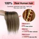 Flufymooz Real Human Hair Toppers for women, 10 Inch Clip in Bangs 100 Human Hair Toppers for Thinning Hair, Cover Hairpiece with 150% Density Silk Base-Chocolate Brown with Blonde