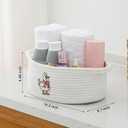 4 Pcs Silly Goose Gift Basket Set with Handles Cute Basket Empty with Pink Bow Funny Silly Goose Organizer Box Natural Cotton Rope Woven Organizer for Nursery Shelves Baby Shower