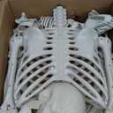 5.4ft Skeleton Halloween Decoration, Life Full Size Skeleton with Dog Skeleton, Posable Human Skeletons Realistic Plastic Bones for Halloween Haunted House Scary Decor
