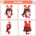 UTIEHD Anime Plush Bunny 16IN, Plushie Stuffed Toy Doll, Cosplay Costume Plushy Props for Fans (Red)
