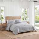 Tommy Hilfiger - Twin/Twin XL Comforter Set, Cotton Textured Bedding with Matching Sham, Medium Weight Bed Set, Oeko-TEX Certified (Danbury Stripe Blue)