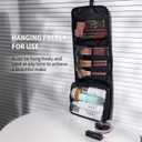 SIXPLUS Hanging Travel Toiletry Bag For Women Portable Toiletry Bag Waterproof Makeup Bag Organizer Cosmetic Case Full Sized Toiletries, Large-Blck