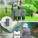 Smart Sprinkler Timer 3 Zone for Garden Hose, WiFi Water Timer with 984ft RF Range, Smart Lawn Watering System Irrigation Controller, APP/Voice Control, Rain Delay, Automatic/Manual Irrigation, 3 Outlet