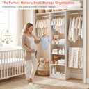 iSunirm 48" Small Closet System, Space-Saving Wall-Mounted Wardrobe Organizer, Mini Garment Rack for Narrow Spaces, Morning Outfit Prep Station & Nursery Dress-up Storage, White