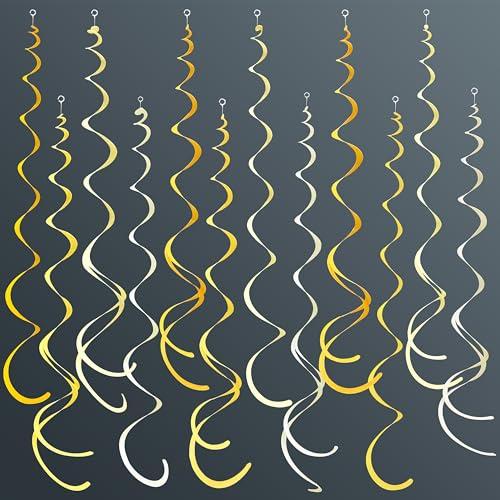 36Pcs Yellow Hanging Swirl Decorations Ombre Yellow Felt Swirl Streamer Spiral Ceiling Decoration Garland for Lemon Bee Sunflower Birthday Wedding Baby Shower Bridal Shower Bachelorette Party Supplies