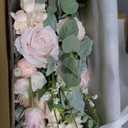 Ling's moment Blush Pink Bridal Bouquet Cascading, Coral Wedding Bouquets for Bride, 15 Inch Free Form Artificial Wedding Flower Bouquet