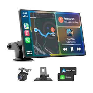 2026 Enhanced Carplay Screen for Car - 7" HD Portable Carplay & Android Auto with Bluetooth, HD Backup Camera, GPS Navigation, Siri, FM Radio, AUX, and Mirror Link – Compatible with All Vehicles