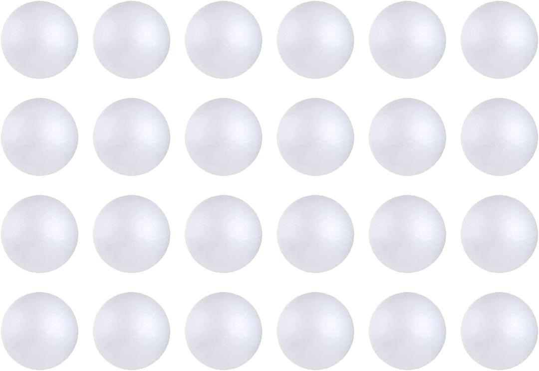 CCINEE 24 Pcs 3 Inch White Foam Balls, Smooth Round Craft Balls for Art Crafts Household School Projects Party Decorations