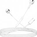5 Pack USB C Headphones for iPhone 17/16/15 Pro Max iPad Plus TypeC Earphones with Microphone Volume Control USBC Wired Earbuds USB Type C Earphone for Samsung S25 Ultra S24 S23 S22 1.2M/4Ft