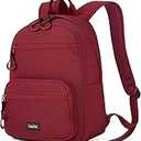 Carry On Travel Backpack For Men Women, 13 Inch Small Mini Work Bag Personal Item Backpacks, Camping Back Pack Lightweight Hiking Daypack For Office Nurse Commuter (Burgundy)