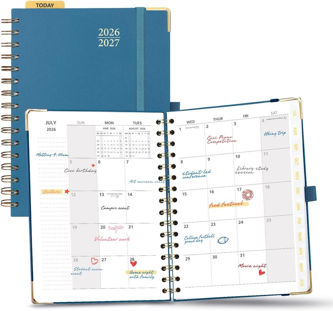 POPRUN Monthly Planner 2027-2028, 6.25" x 8.5", 18-Month Calendar Book