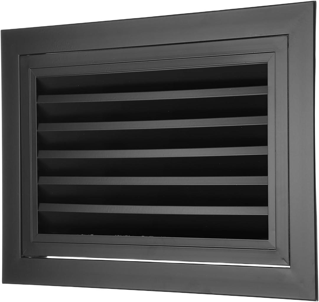 PATIKIL 10" x 16" Aluminum Gable Vent, 1Pcs Return Grille Gable Louver Air Vent with Screen Mesh Filter Removable Door for Sidewall Wall Ceiling Floor Attic Shed HVAC System, Black