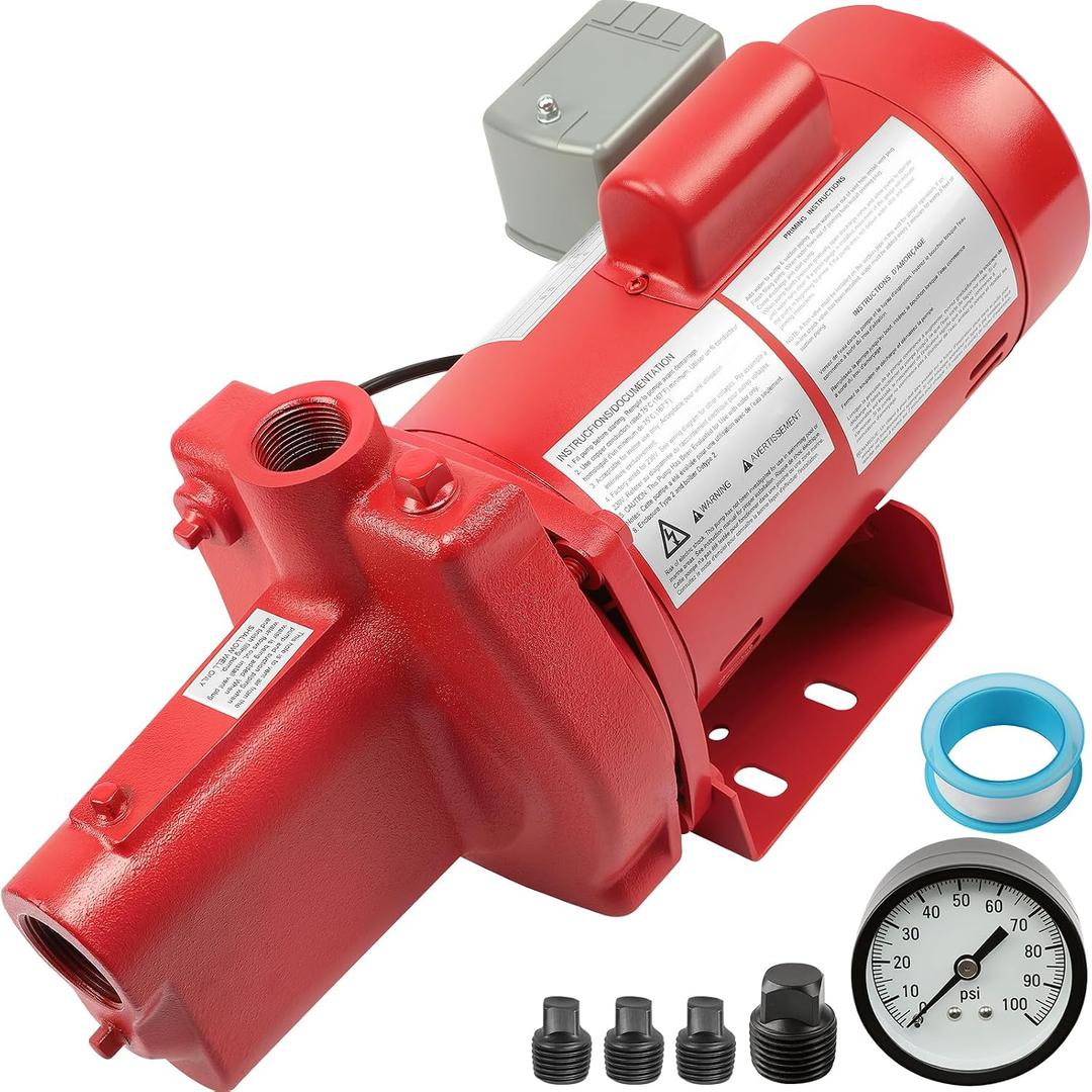 RJS-50-PREM Premium Cast Iron Shallow Well Jet Pump, 1/2 HP, 12 GPM, 115/230 Volt, Fit for 602206