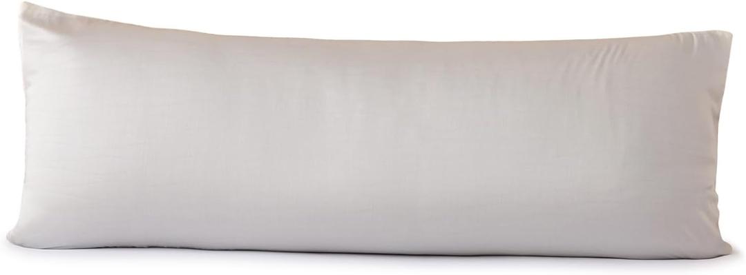 evolive Luxury 100% Tencel Material Silk Feel Cooling Breathable Pillow Cover/Pillowcase (White, 21X54 Body Pillow Cover)