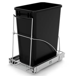 Tanamu Pull Out Trash Can Under CabinetUnder Sink Slide Out Garbage for KitchenRequires 13" W X 18" D Minimum CabinetsNot Included CanChrome Adjustable for 7-10 Gal Can