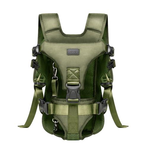 Amazon.com : Pet Dog Front Carrier Backpacks, Legs Out Secure-Fit Dog Front Carrier for Small Dogs Up to 17 lbs, Adjustable Hands Free Pet Chest Carrier for Hiking Cycling (M, Army Green) : Pet Supplies