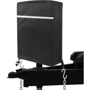 Electric Tongue Jack Cover for RV, Trailer, Camper, 900D Heavy Duty Waterproof Oxford Cloth with Reflective Strips, 14.8"H x 5.5"W x 10"D, Black
