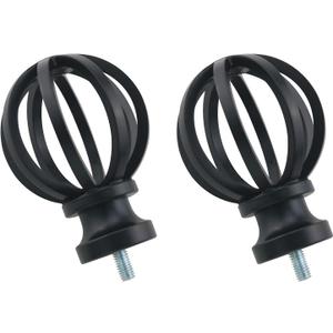 2PCS Spiral Cage Curtain Rod End Caps 5/8 Inch Diameter with M5 Screws Roman Rod Plugs for Offices Living Rooms Bedrooms and Bathrooms