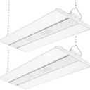 High Bay LED Shop Light 300W 42000LM 5000K 100-277V Dimmable, 3FT Commercial Grade Linear Bay Lights for Warehouse Workshop Supermarket Stadium, Power Tunable 300W/220W/165W, ETL 2 Pack