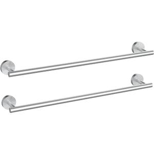 Newfun 24 Inch Brushed Nickel Bathroom Towel Holder, 2Pcs Towel Bar for Bathroom Rod Classic SUS304 Stainless Steel Towel Racks Wall Mounted