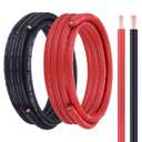 4 Gauge Battery Cable, 15FT Red + 15FT Black 4 AWG Welding Cable, Stranded Oxygen-Free Copper Wire for Automotive, Battery, Solar, Marine and Generator